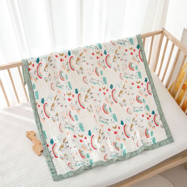 Toalla de baño de gasa de seis capas de algodón para bebé, manta de toalla de una sola capa de clase A para recién nacidos_voghion.com