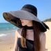 Chapéu de deusa, chapéu de proteção solar para o verão ao ar livre, chapéu de pescador com aba grande e resistente a raios UV, chapéu de sol de praia_voghion.com