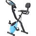 Folding Exercise Bike, Fitness Upright And Recumbent X-Bike With 16-Level Adjustable Resistance, Arm Bands And Backrest_voghion.com