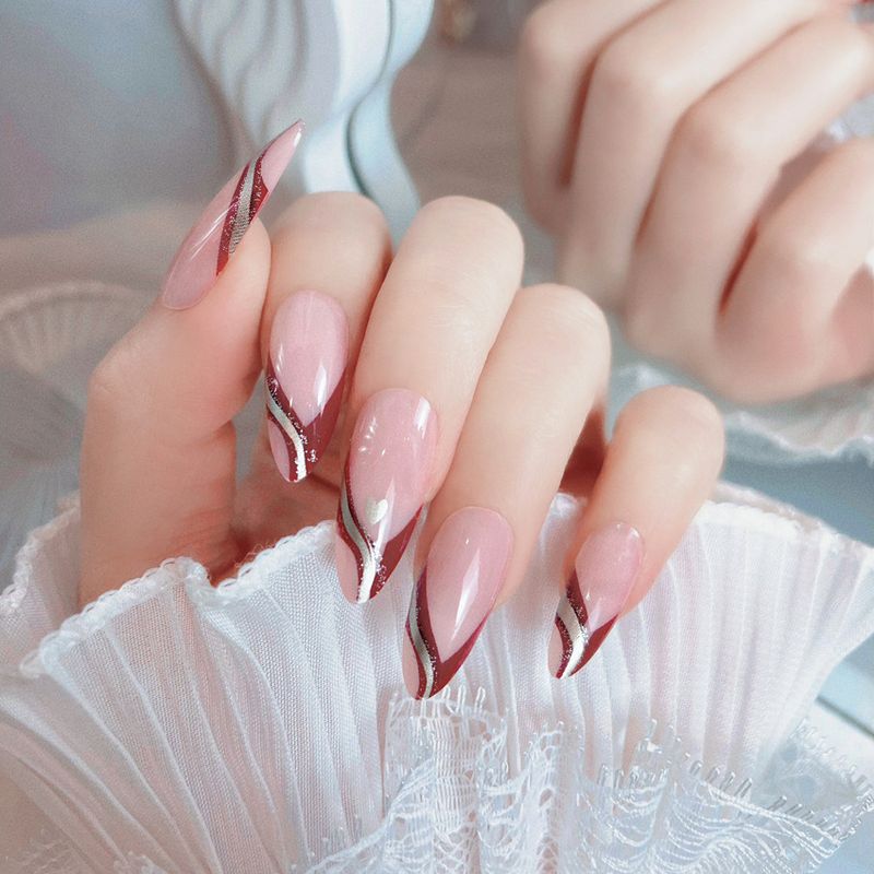 Minimalist Almond Curve Enhancement A59 Wearing False Nail Patch_voghion.com