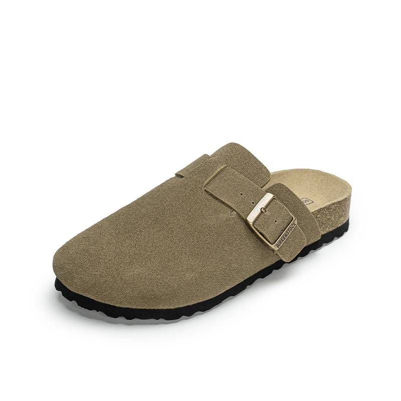 Semi papuci pentru fete cu vârf îndoit și pantofi slip-on înghețați cu catifea și talpă groasă pentru purtare în aer liber_voghion.com