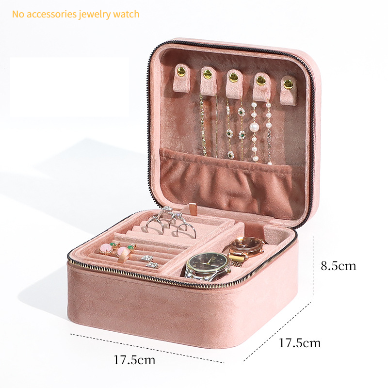 Large Capacity Oversized Jewelry Box Jewelry Watches Rings Necklaces Storage Portable Travel Zipper Bag_voghion.com