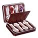 Estuche portátil de cuero sintético para guardar relojes, marrón, con cremallera, resistente al polvo, para 2, 4 y 8 dígitos_voghion.com