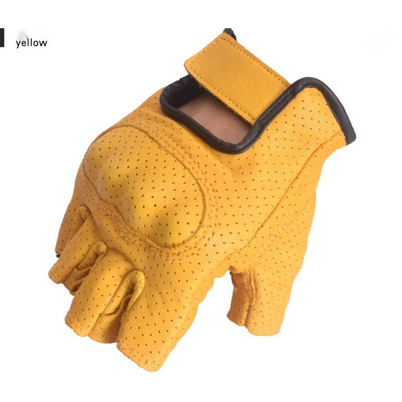 AMU carbon fiber shell riding racing half finger for men's summer motorcycle gloves_voghion.com