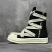 Marke Damen Sneaker Casual High Top Schnürschuh Herrenschuh Pentagramm Schwarz Ricks Designer Owens Canvas Reißverschluss Flache Stiefelette_voghion.com