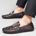 Live Broadcast Top Layer Crocodile Pattern Loafers Large Size Lazy Driving British Style Casual Cowhide Men's Shoes_voghion.com