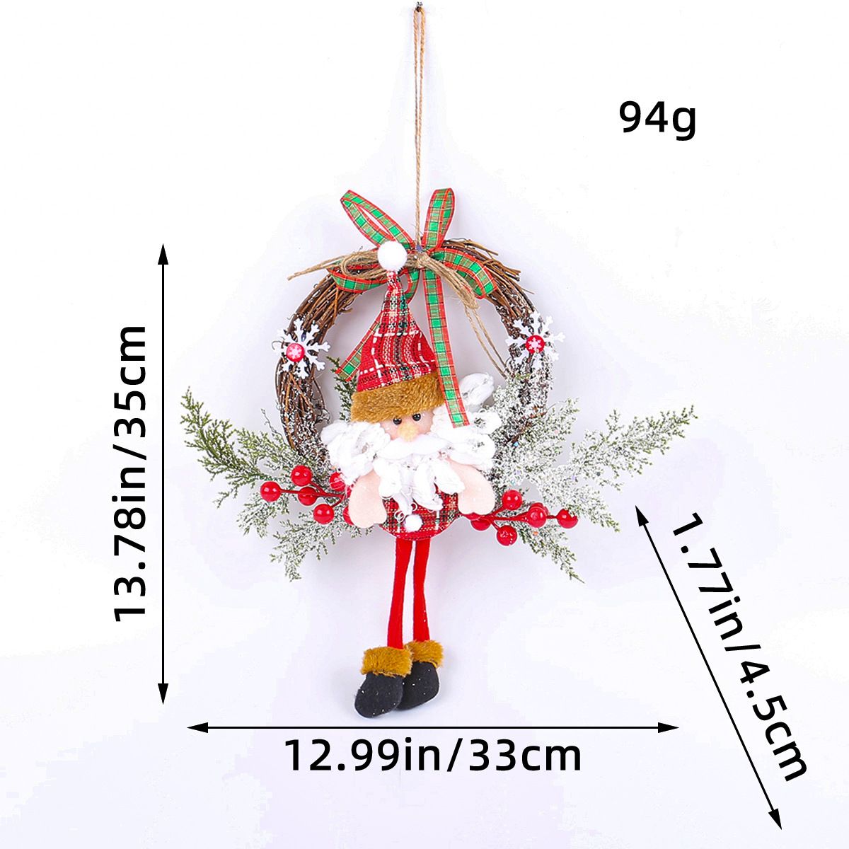 Weihnachtskranz-Dekorationen – Rustikale Holzkränze für Türen, Fenster und festliche Bereiche (Verschiedene Stile: Glocken, Blumen, Schneeflocken)_voghion.com