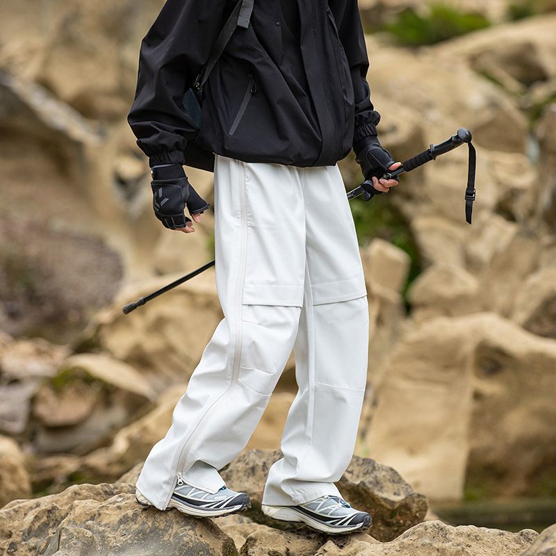 Pantalons d'escalade pour hommes, pantalons de travail fonctionnels, pantalons de sport d'extérieur tendance, pantalons décontractés à ouverture latérale_voghion.com