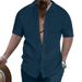 2024 Summer Men's Shirt Casual Loose Short Sleeve Beach Button-Up Top_voghion.com