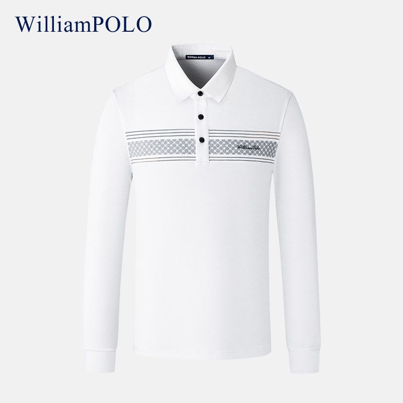 Herrenbekleidung King Paul Herrenbekleidungsmarke High-End-Herbst Langarm-Poloshirt für junge Männer mittleren Alters mit besticktem Revers auf Lager_voghion.com
