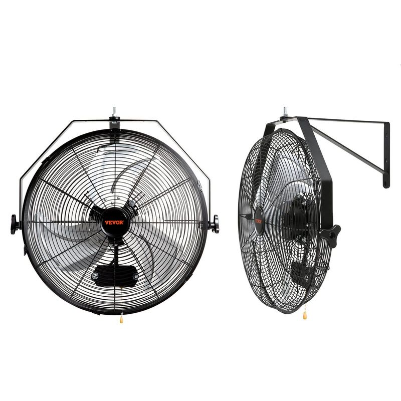 VEVOR Wall Mount Fan, 2 PCS 18 Inch Manual 360-Degree Tilt Adjustment, 3-speed High Velocity Max. 4000 CFM Industrial Wall Fan For Indoor, Commercial, Warehouse, Workshop, Basement, Garage_voghion.com