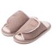 Men's And Women's Velcro Adjustable Open With Swollen Feet, Anti Slip, Exposed Toes, Easy To Clean Indoor Fur Slippers_voghion.com
