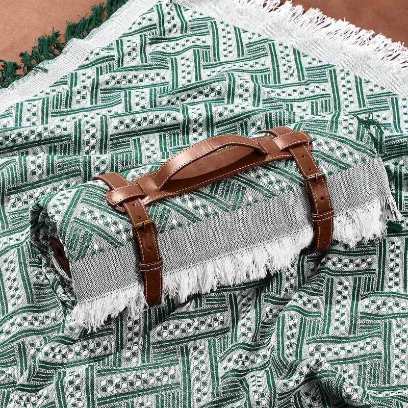 Coperta da picnic impermeabile VitalCozy per esterni, pieghevole, 2 in 1, doppio strato, anti-sabbia, con tracolla, adatta per_voghion.com