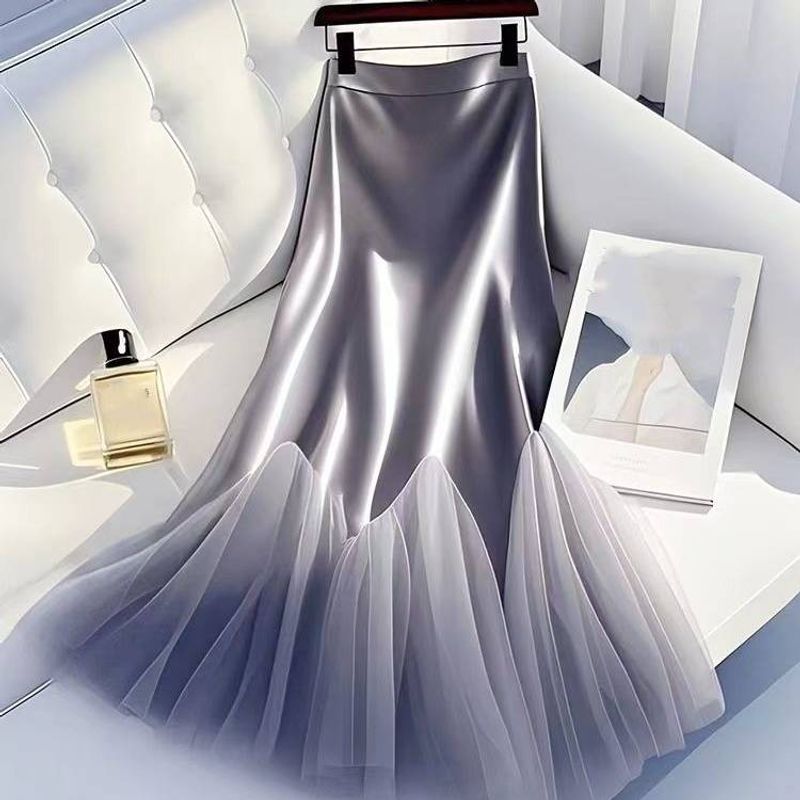 Women's Clothing New Mesh Patchwork Skirt_voghion.com