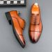 New Men's British Brown Business Derby Shoes Leather Lace-up Casual Office Black Men's Shoes Banquet Dress Wedding Oxford Shoes_voghion.com