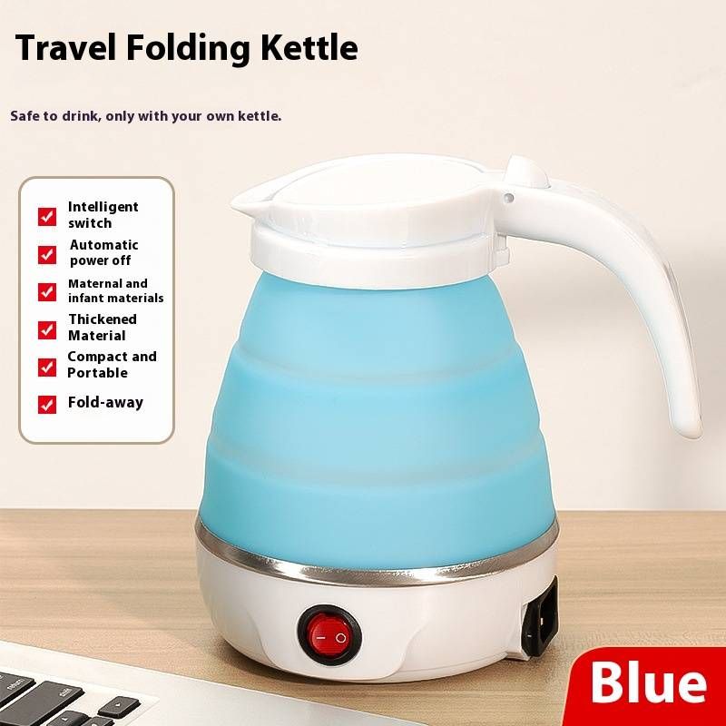 Portable Foldable Silicone Electric Kettle - 600W Mini Travel Kettle With Auto Shut-Off, Food-Grade Material, 0.6L Capacity For Home & Outdoor Use_voghion.com