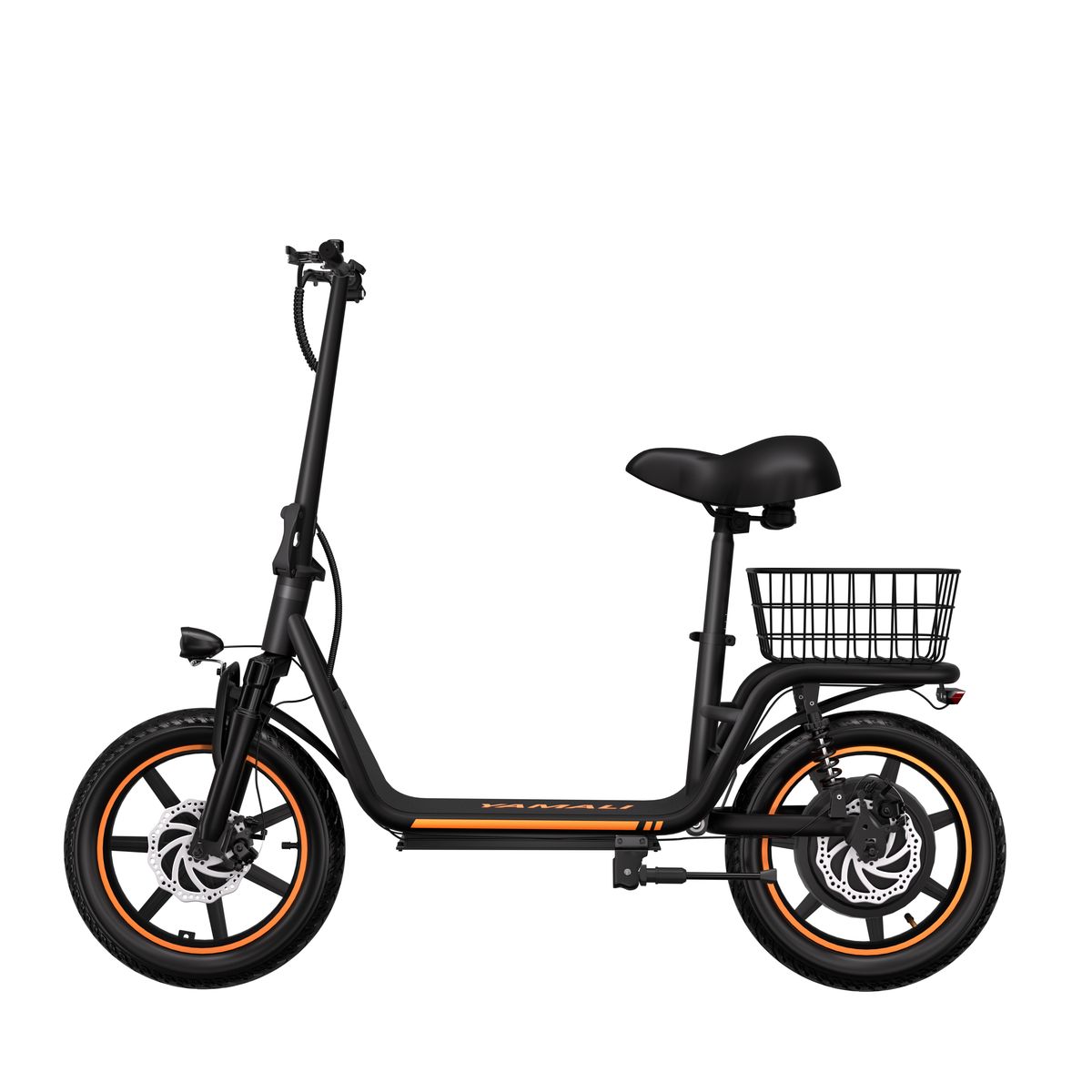 YAMALI X14 Elektroroller für Erwachsene, 36V 16Ah Akku, 350W Motor, City-Scooter, 14-Zoll-Reifen, Sitzroller mit Korb_voghion.com