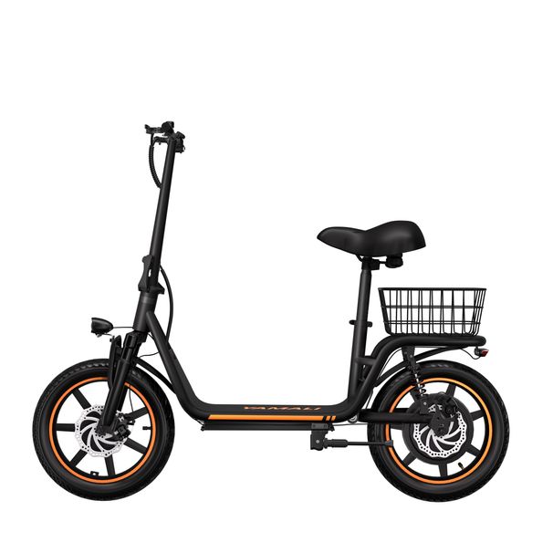 YAMALI X14 Elektroroller für Erwachsene, 36V 16Ah Akku, 350W Motor, City-Scooter, 14-Zoll-Reifen, Sitzroller mit Korb_voghion.com