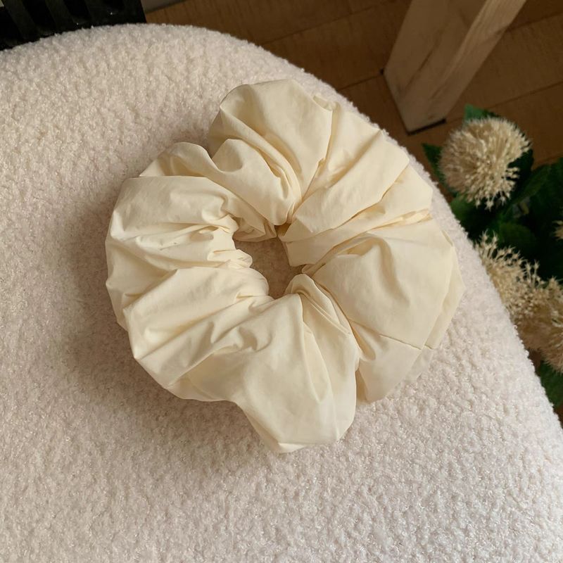 Super Soft Cream Color Cloud Sponge Curly Hair Bands Simple Ponytail Hair Accessories_voghion.com