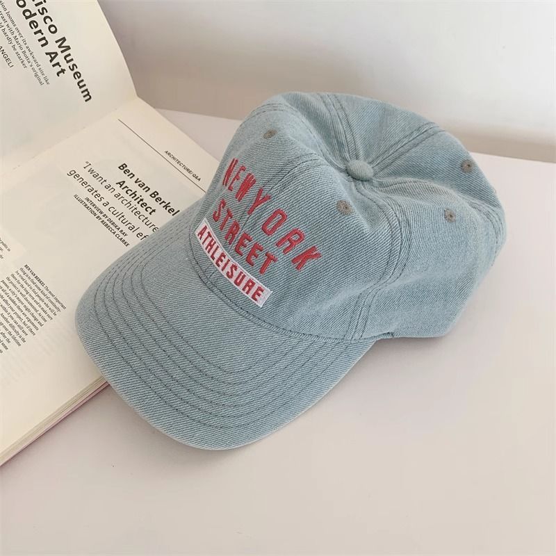 Denim Baseball Cap Women's Summer Big Head Circumference Wide Brim Shading UV Protection Autumn Versatile Sun Protection Show Face Small Cap_voghion.com