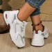 Designer's New Casual Sports Plus Size Women's Lace Up Mesh Breathable Shoes_voghion.com