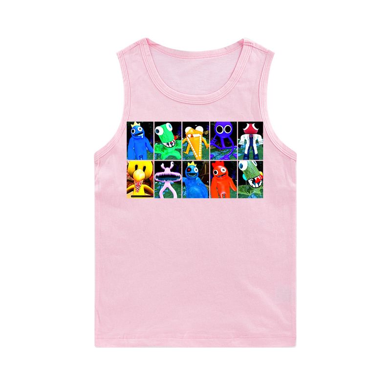 Printed large boys and girls sleeveless vest E545_voghion.com
