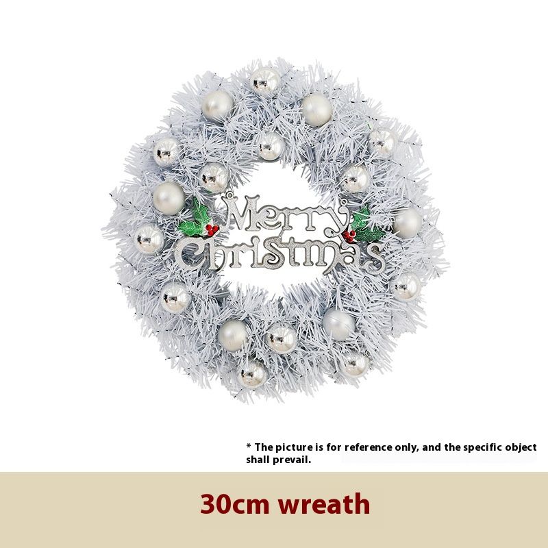 2024. aasta uue stiiliga jõulupärg – populaarne valge korea versioon, 30 cm laiune viinapuu lillering, uksel rippuv jõulukaunistus_voghion.com