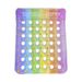 Eco-Friendly Rainbow Inflatable Mat - Heavy-Duty PVC With Glitter Holes & Gradient Colors (200x150cm Double-Sized For Pool/Beach 2-Person Capacity)_voghion.com