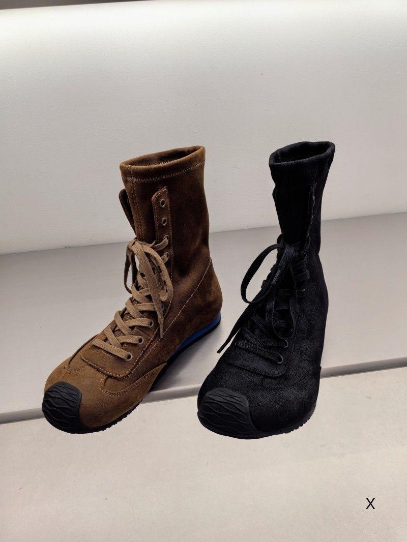 Stivali da boxe da donna XJ Scarpe da donna 25 Autunno Inverno Moda Tessuto elasticizzato Patchwork Pelle scamosciata Punta rotonda Lacci Slip-on Pantaloncini da boxe_voghion.com