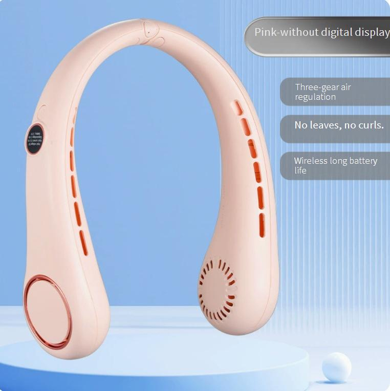 NeckFlow Pro Wearable Fan - Hands-Free Bladeless Neck Fan With Digital Display (USB-C Fast Charge, 20H Runtime)_voghion.com