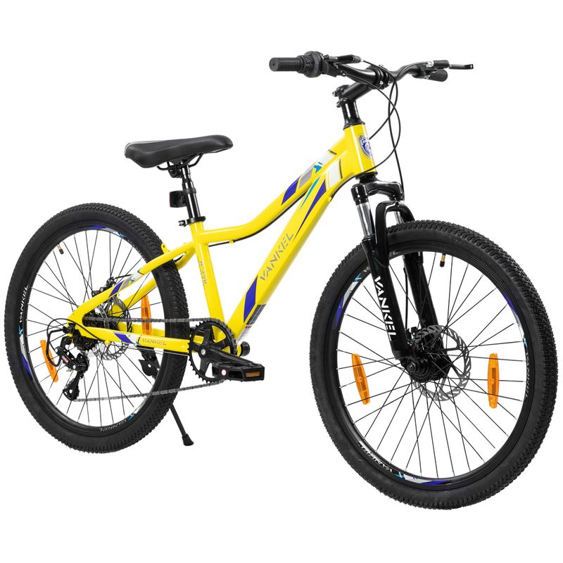 Vankel Dağ Bisikleti Erkek Kız Çocuk, 6 Vitesli Vites Sistemi, 24 İnç Çocuk Bisikleti, Yükseklik Ayarlanabilir, Disk Frenli MTB Çocuk Bisikleti_voghion.com