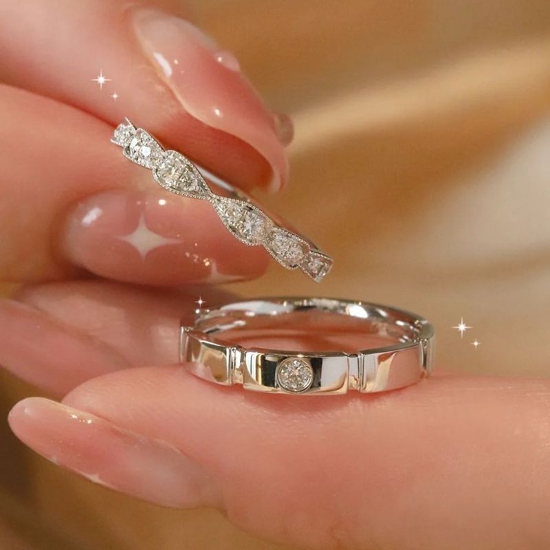 Nuovo anello Moissanite Anello di coppia classico Moissanite a sei griffe Anello di simulazione di diamanti Regalo di nozze_voghion.com
