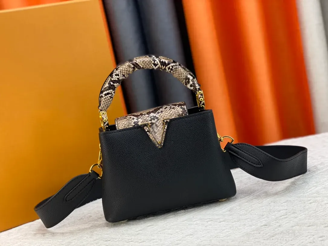 2023 Designer Mini Deep Dyed Leather Paired With Detachable Wide Straps For Back Single Shoulder Bag Handbag 5A_voghion.com