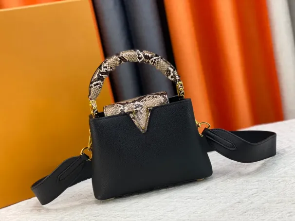 2023 Designer Mini Deep Dyed Leather Paired With Detachable Wide Straps For Back Single Shoulder Bag Handbag 5A_voghion.com