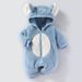 Tutina invernale per mamma e bambini, con cappuccio, foderata in morbido pile, per neonati e bambini (0-12 mesi) – Design accoglienti a tema animali_voghion.com