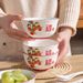 Hand-Painted Ceramic Rice Bowls Set – Microwave & Dishwasher Safe, Floral & Retro Designs, 4.8 Inch Durable Dinnerware (1/2/4/6/10 Pieces)_voghion.com