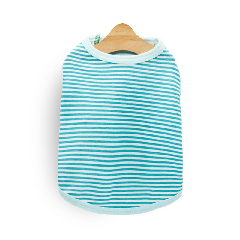 Straight Cotton Cat Dog Striped Vest Pet Clothes Spring Summer Thin Style_voghion.com