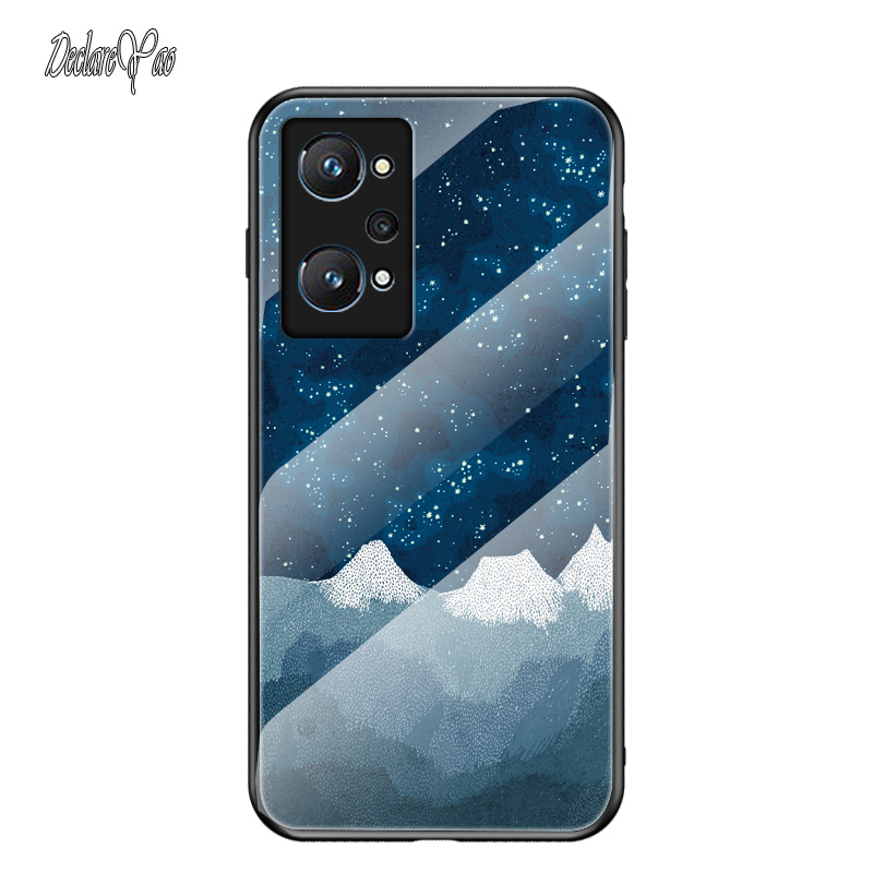 fir Realme Neo 3 Cover DECLAREYAO Glas Hard Coque Fir Realme GT Neo 2 GT Case Temperéiert Glas Silikon Soft Edge Bac_voghion.com
