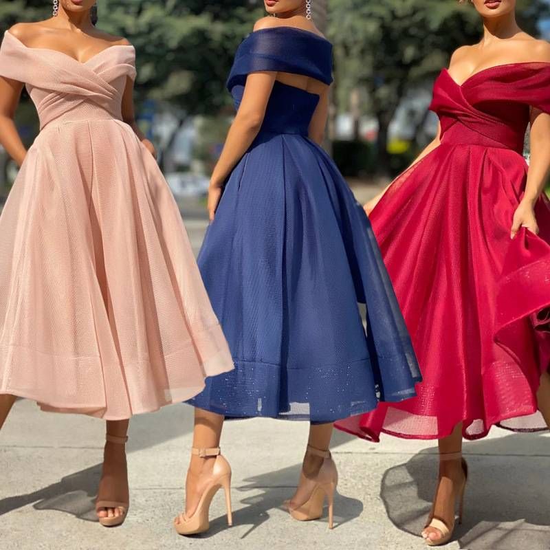 Frauen kleidung neue sexy V-ausschnitt dünnes kleid einfarbig_voghion.com