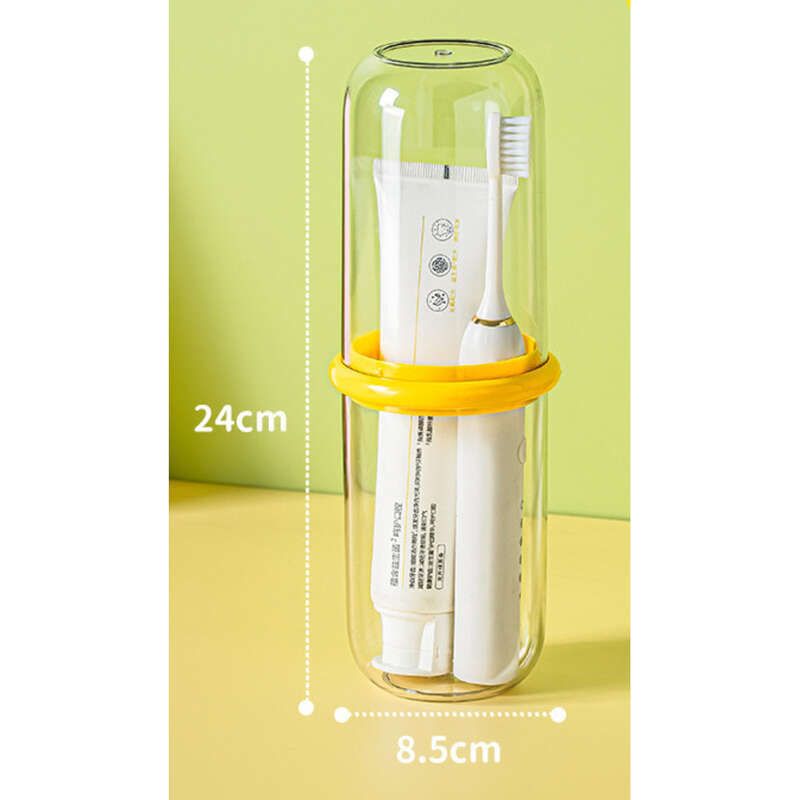 Tazza porta spazzolino trasparente portatile da viaggio, spazzolino elettrico, contenitore per dentifricio, semplice tazza per collutorio domestico_voghion.com