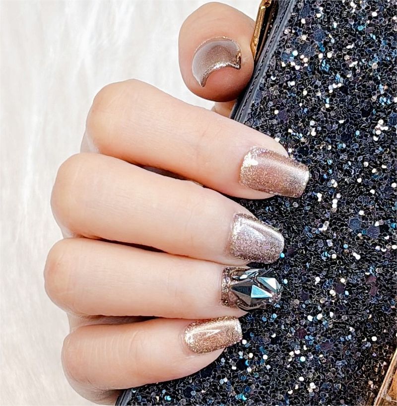 El Yapımı 10 Adet Basmalı Tırnak, Altın ve Siyah Elmaslarla Süslenmiş Tırnaklar, Partiler ve Günlük Kullanım İçin Uygun_voghion.com