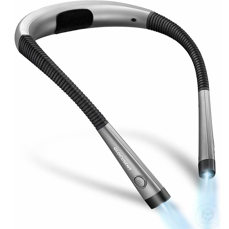 Luce di lettura a LED di alta qualità per il collo, luce per libri, luce di lettura a letto, 3 colori, 6 livelli di luminosità, luce di lettura ricaricabile tramite USB_voghion.com