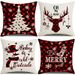 Ensemble de housses de coussin décoratives de Noël, 45 x 45 cm, en polyester doux, pour canapé, lit, décoration de fête_voghion.com