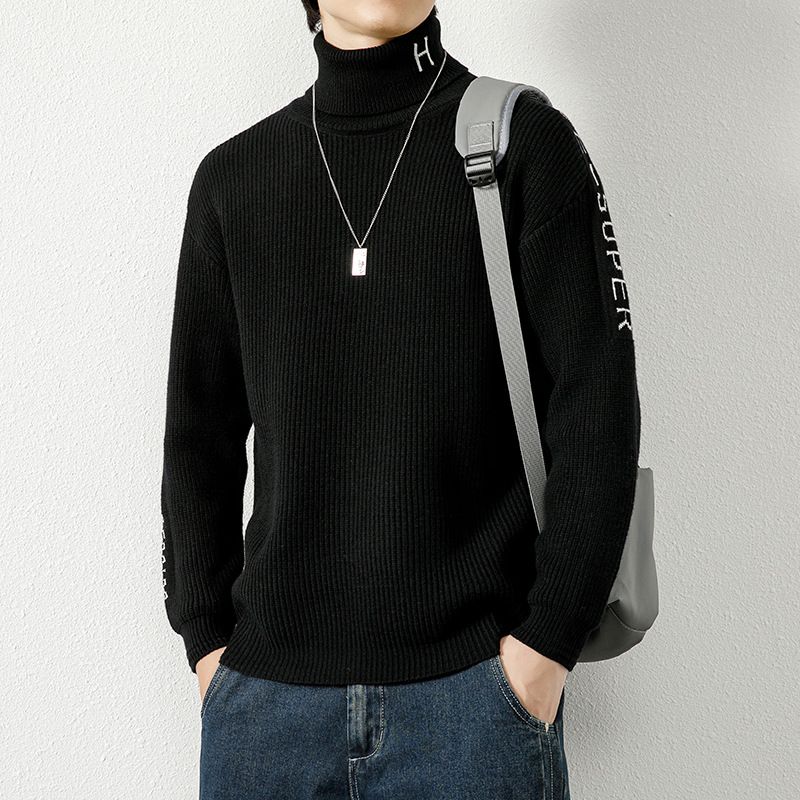 Men's Clothes Autumn And Winter Men's Turtleneck Sweater Men's Trend Thick Solid Color Knit Sweater Sweater Base_voghion.com