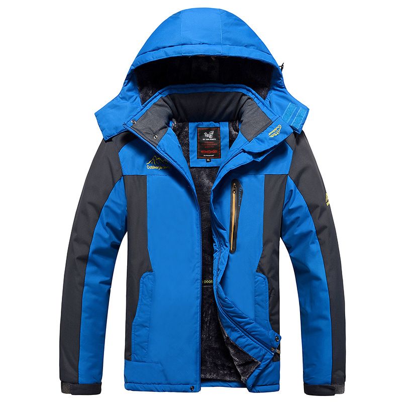 Men's Clothing Sports Outdoor Men's Fleece-lined Thickened Single-layer Rush Clothes Winter Warm Large Size Cotton-padded Soft Mountaineering Suit_voghion.com