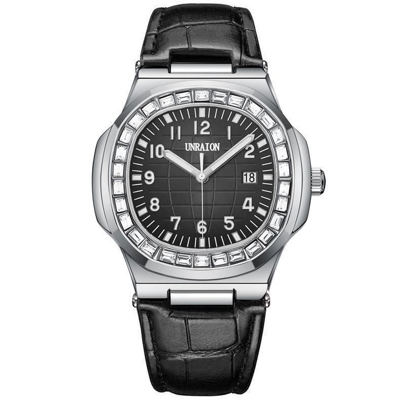 Nautilus Diamond-Inlaid Men's New Automatic Mechanical Waterproof Calendar Luminous Quartz Watch Brand_voghion.com