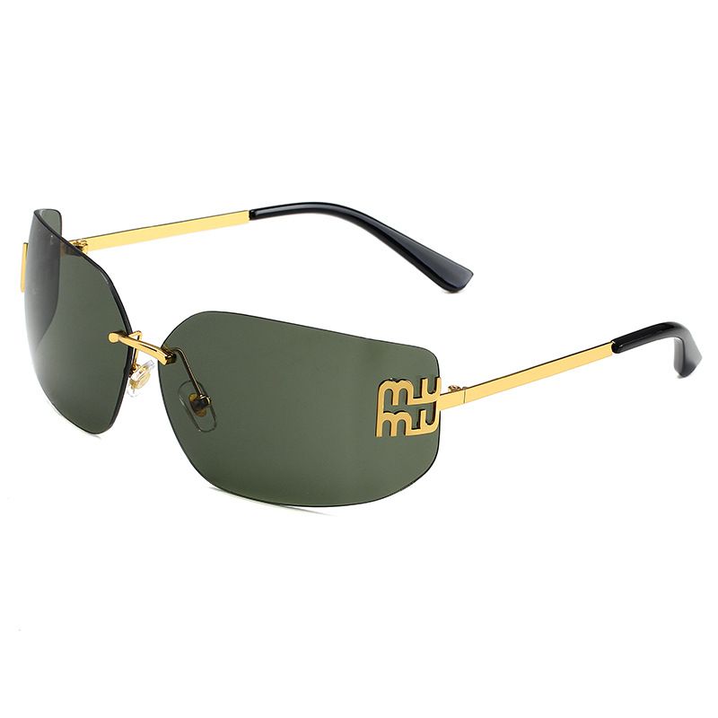 Neue Mode schwarze Sonnenbrille rahmenlose Retro-Ins Internet-Prominente gleiche Damen-Metall-Sonnenbrille_voghion.com