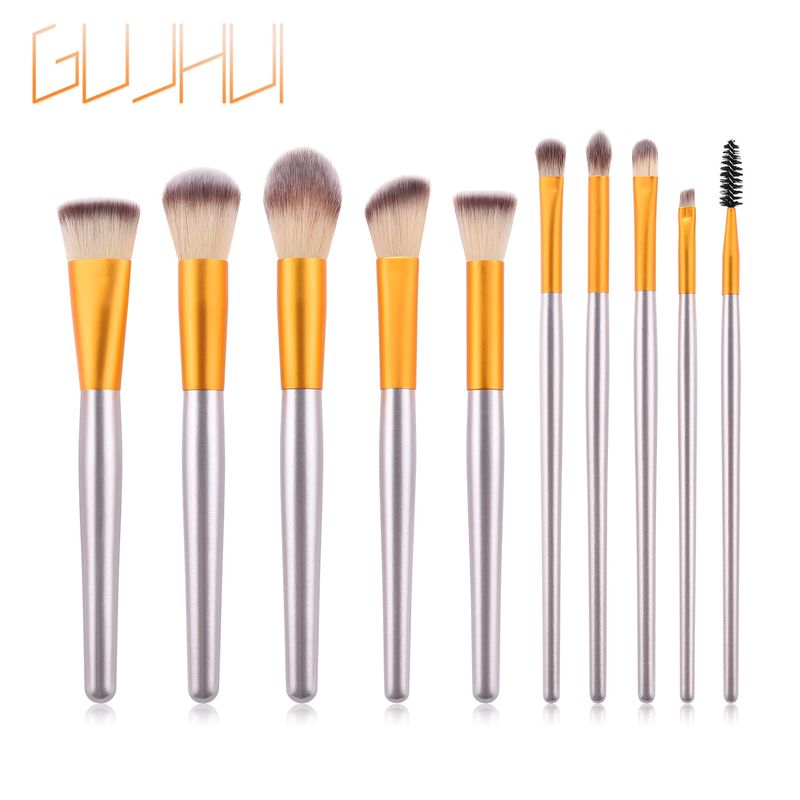10-teiliges Make-up-Pinselset, Champagner-Gold, neue Make-up-Tools GUJHUI_voghion.com
