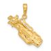 14k Solid Polished Open-Backed Golf Bag With Clubs Charm_voghion.com
