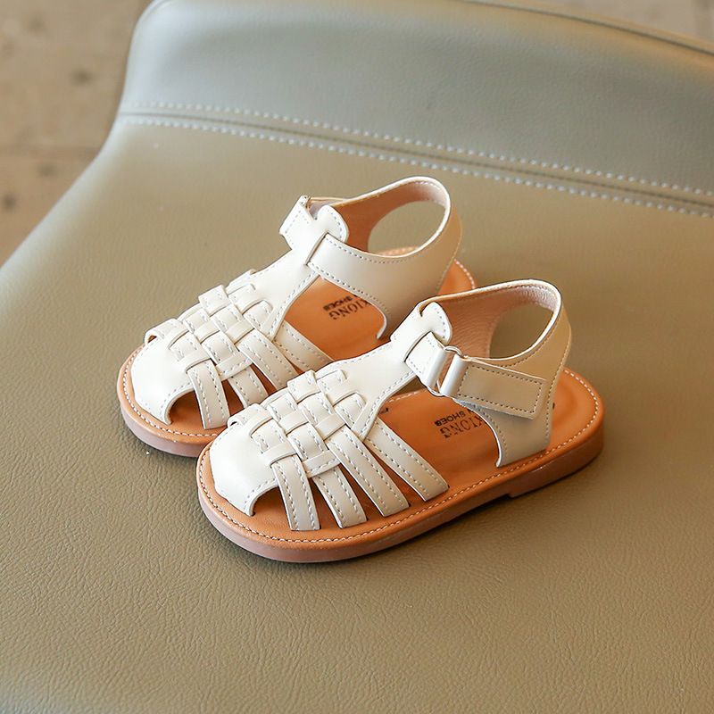 2024 sommer Neue Mädchen Gestrickte Sandalen Weiche Sohle Atmungsaktive Prinzessin Kleines Mädchen Strand Schuhe_voghion.com